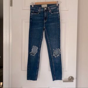 Free people high rise busted skinny Jean